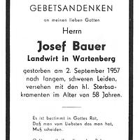 Sterbebild Bauer Josef