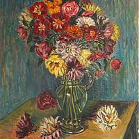 Georg Klaus – Bunter Blumenstrauß in Vase