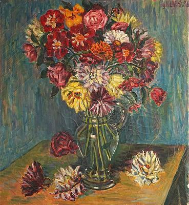 Georg Klaus – Bunter Blumenstrauß in Vase