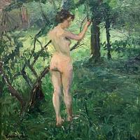 Carl Hans Schrader-Velgen – Damenakt am Waldrand