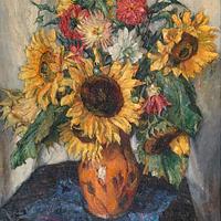 Carl Hans Schrader-Velgen – Sonnenblumen und Dahlien