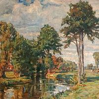 Carl Hans Schrader-Velgen – Flusslandschaft mit weidenden Kühen